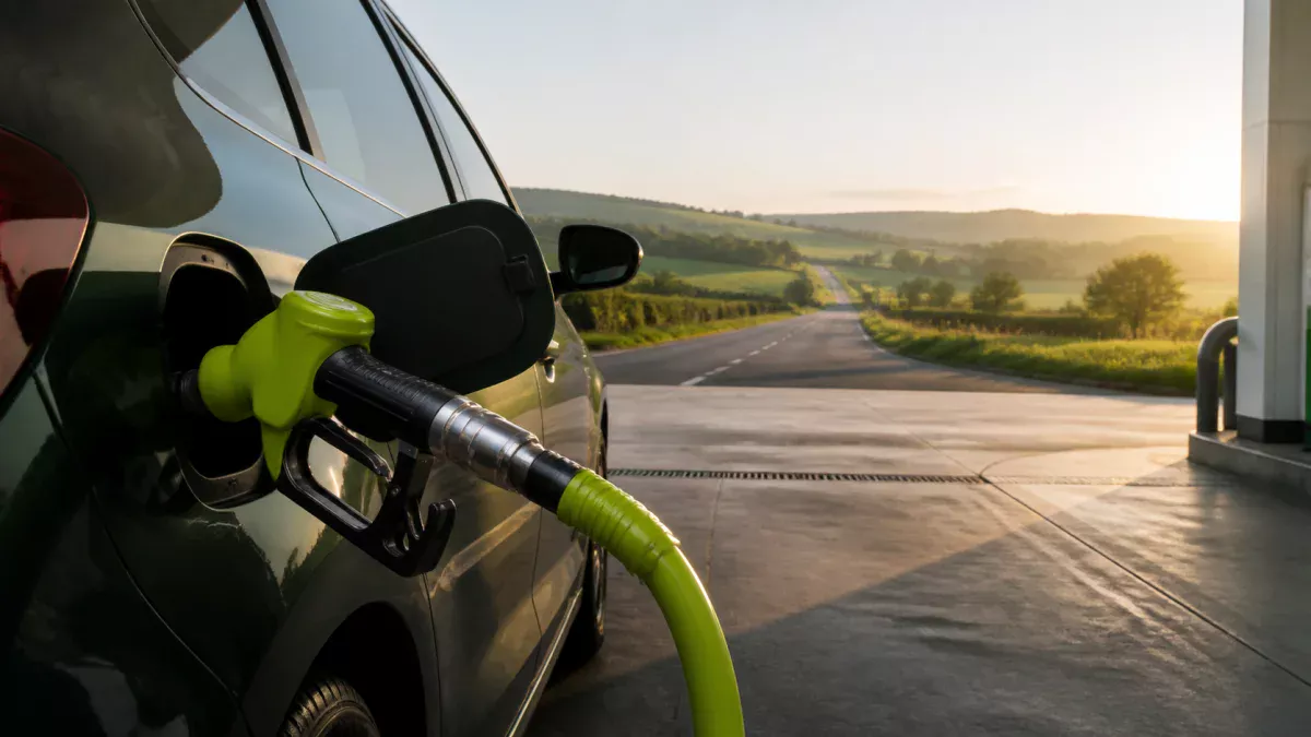Plein d’E85 avant un trajet en voiture